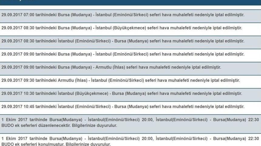 O Seferler İptal Edildi