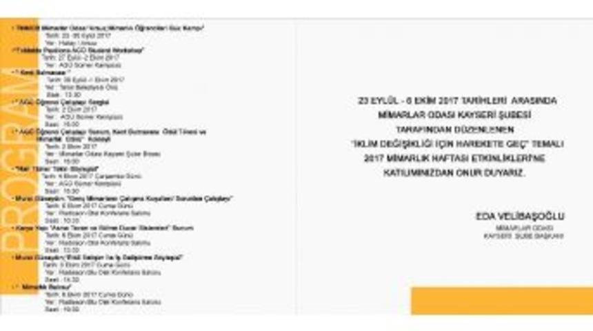 Mimarlık Haftasının Bu Yılki Teması İklim Değişikliği