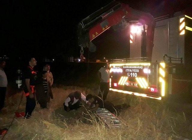 Su Kuyusuna D&uuml;şen Ke&ccedil;iyi İtfaiye Kurtardı 1