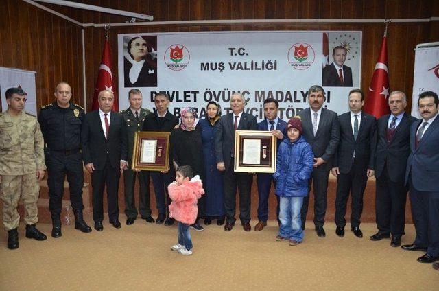 Muş’ta Devlet Övünç Madalyası Ve Beratı Tevcih Töreni