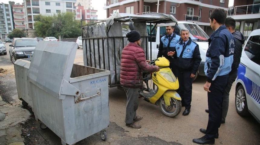 Erdemli Belediyesi Zabıtasından Kağıt Toplayıcılarına Operasyon