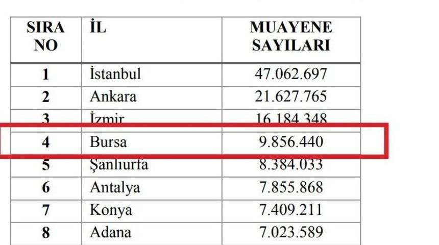 3 Milyonluk Bursa&rsquo;da Ayda Bir Milyon İnsan Hastanelik Oluyor