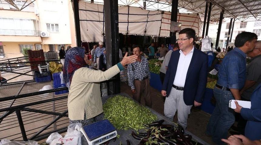 Başkan Subaşıoğlu Karaman Pazaryerini Ziyaret Etti