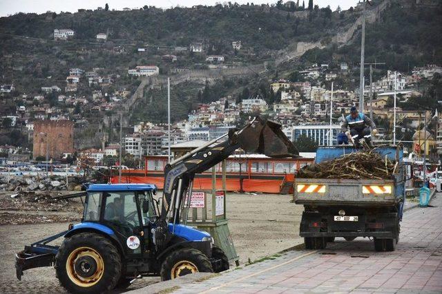 Alanya Galip Dere Plajı’nda Kış Temizliği