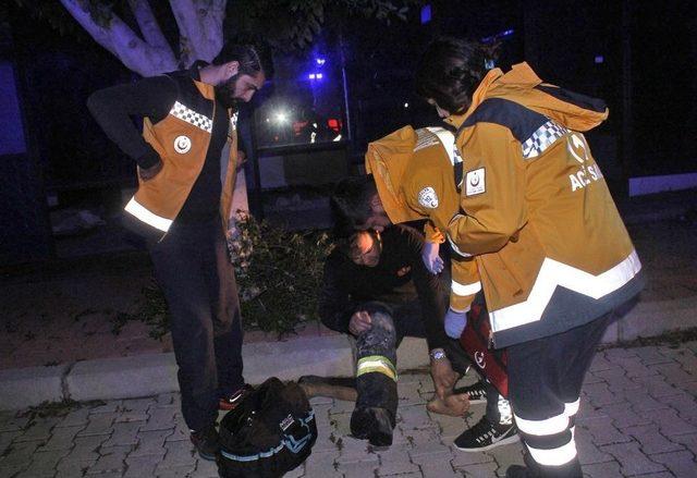 Antalya’da Boş Binada Yangın 1 İtfaiyeci Yaralandı