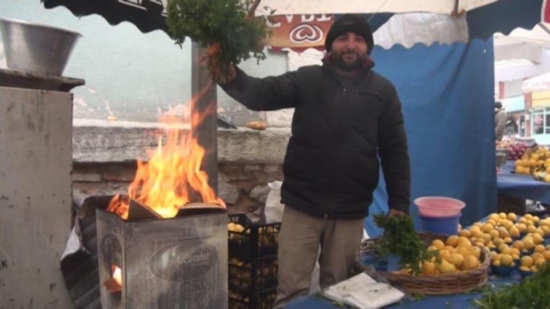 Pazarcıların Zorlu Kış Şartları