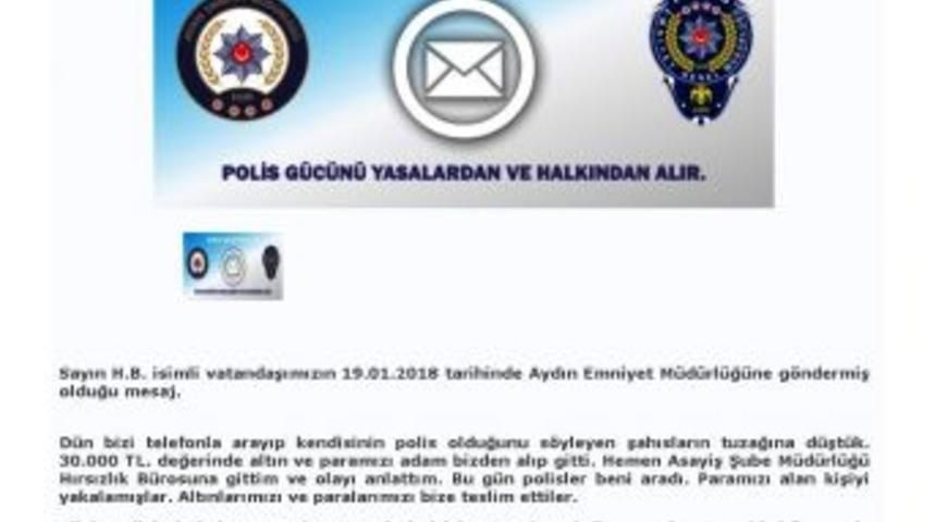 Parasını Ve Altınlarını Bulan Polise Teşekk&uuml;r Etti