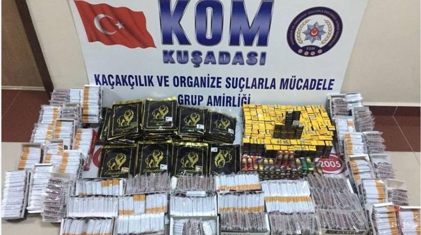 Kuşadası&rsquo;nda Uyuşturucu Ve Ka&ccedil;ak Sigara Operasyonu
