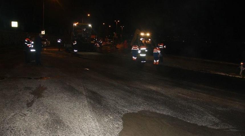 Tarabya’da Çöken Yol Trafiğe Açıldı