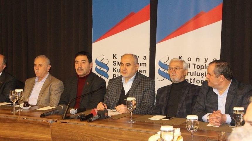 Konya Sivil Toplum Kuruluşları Platformu’ndan "zeytin Dalı Harekatına" Destek