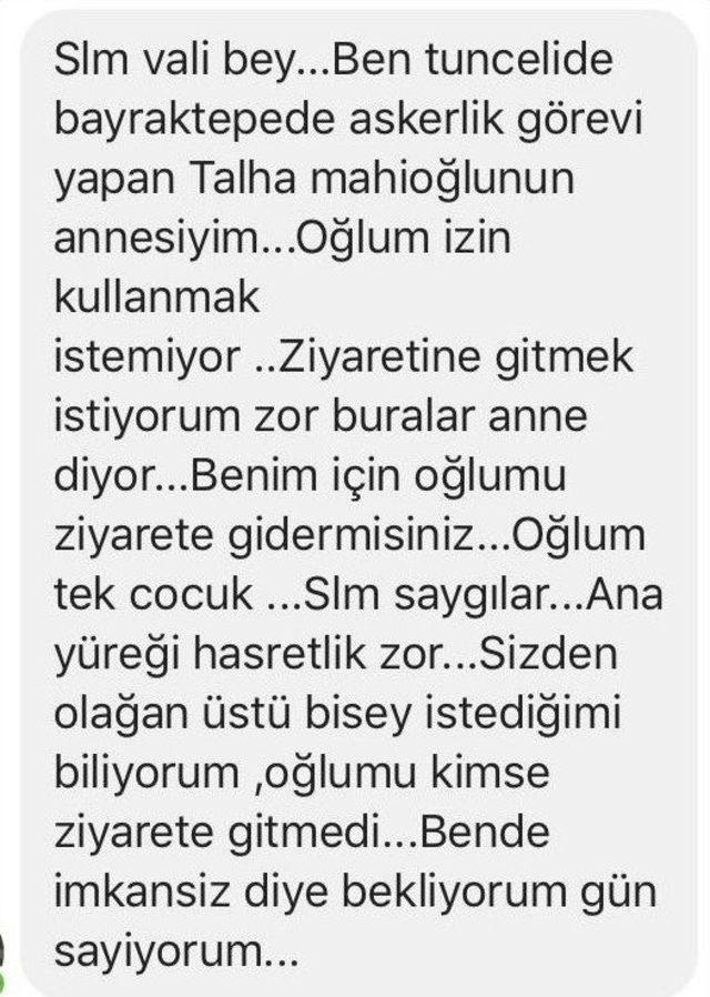 Asker Annesi Rize’den Mesaj Attı Vali Tunceli’den Gerçekleştirdi