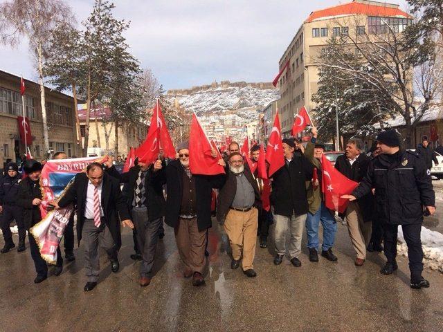 Bayburt’ta Vatandaşlar Afrin Operasyonuna Destek İçin Yürüdü