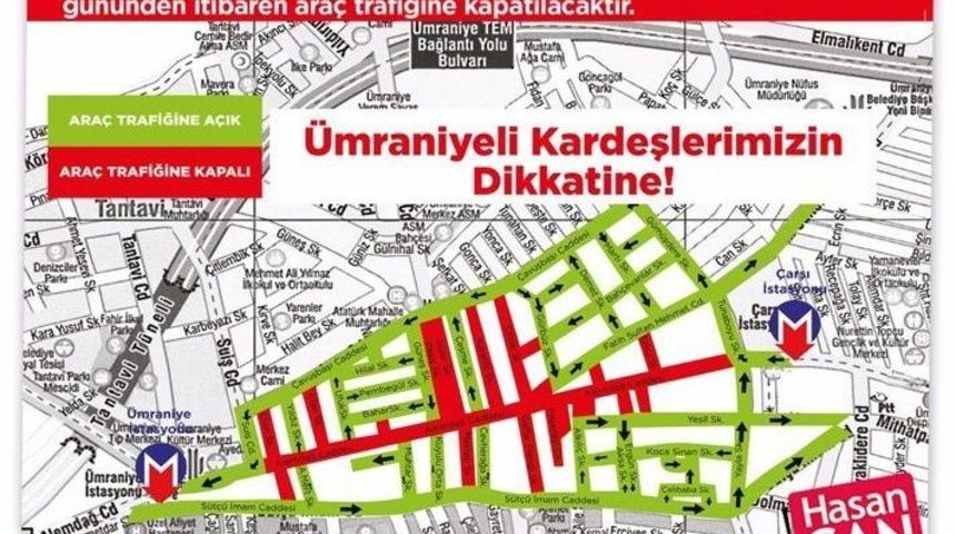 &Uuml;mraniye Alemdağ Caddesi Trafiğe Kapatılıyor