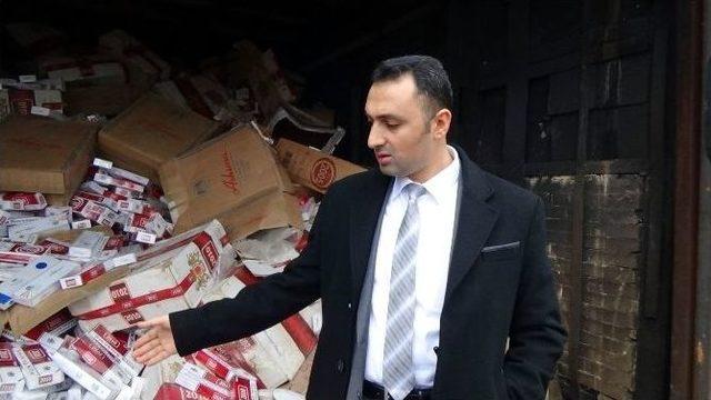Kırıkkale’de 400 Bin Paket Kaçak Sigara İmha Edildi