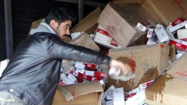Kırıkkale’de 400 Bin Paket Kaçak Sigara İmha Edildi