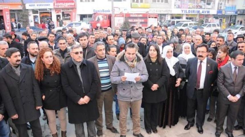Hakkari'de dbp'den kobani'ye destek a&ccedil;ıklaması
