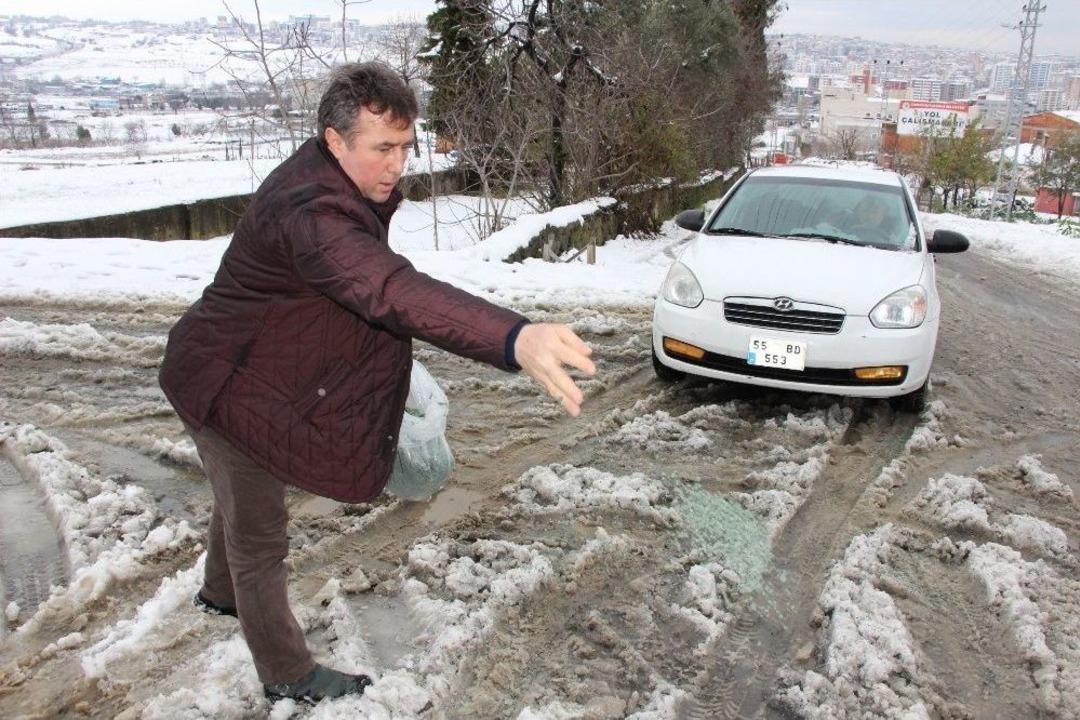 Buzu Par&ccedil;alayan Sol&uuml;syon İle Kışın Yolda Kalma Derdine Son