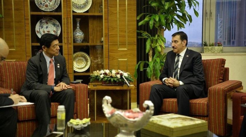 Bakan T&uuml;fenkci, Japonya Ankara B&uuml;y&uuml;kel&ccedil;isi Miyajima&rsquo;yı Kabul Etti