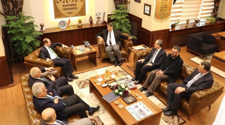 Kardemir Aş. Y&ouml;netim Kurulu Başkanı &Ouml;z&rsquo;den Rekt&ouml;r Polat&rsquo;a İade-i Ziyaret