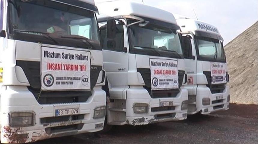 Şanlıurfa&rsquo;dan Afrin Kırsalına 5 Tır Yardım Malzemesi G&ouml;nderildi