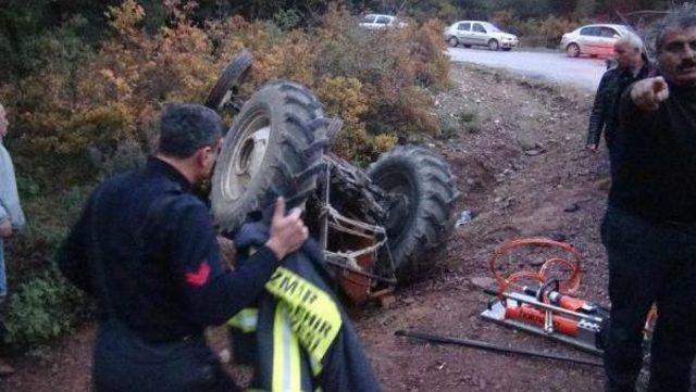 Traktör Devrildi: 2 Yarali