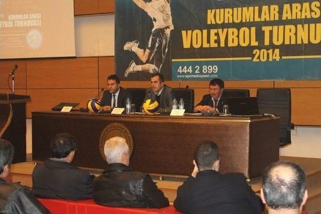 Kurumlar Arası Voleybol Turnuvası Kura &Ccedil;ekimi Yapıldı 1