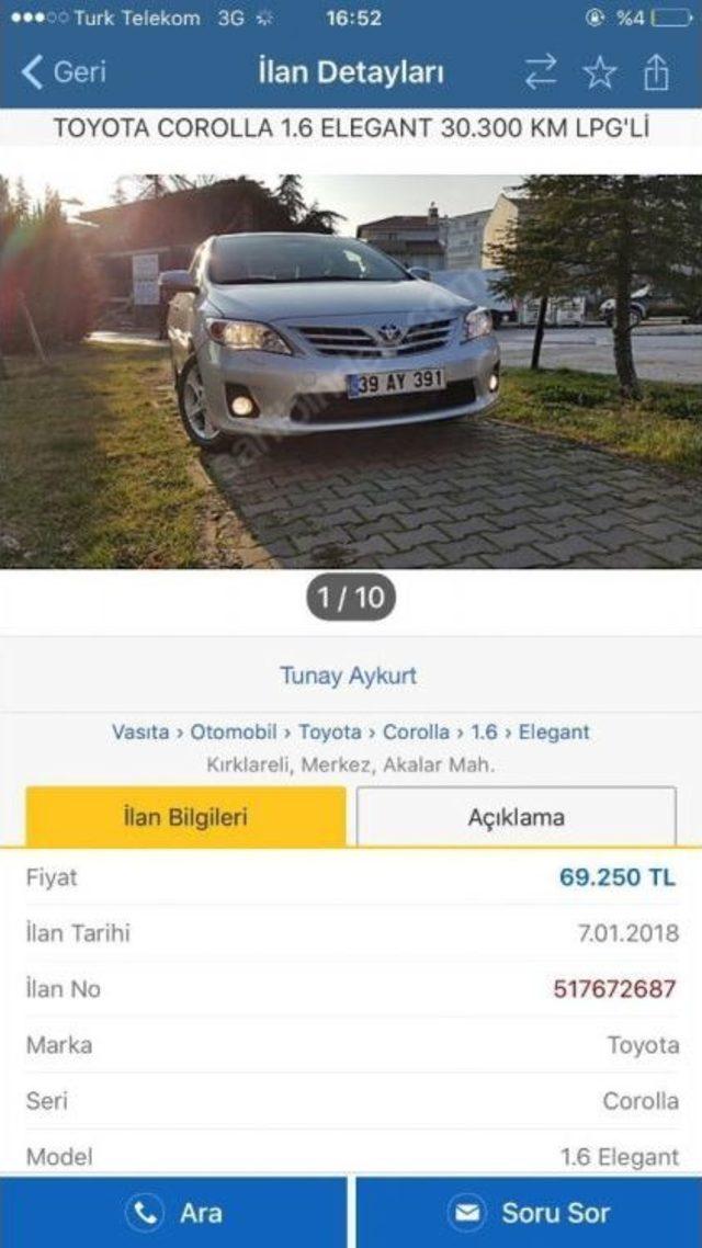 Oto Galerici, İnternetteki Hayali Oto Satıcısını Yakalattı