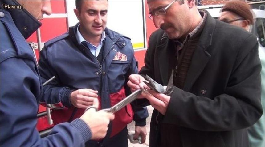 Sungurlu&rsquo;da G&uuml;vercin Kurtarma Operasyonu