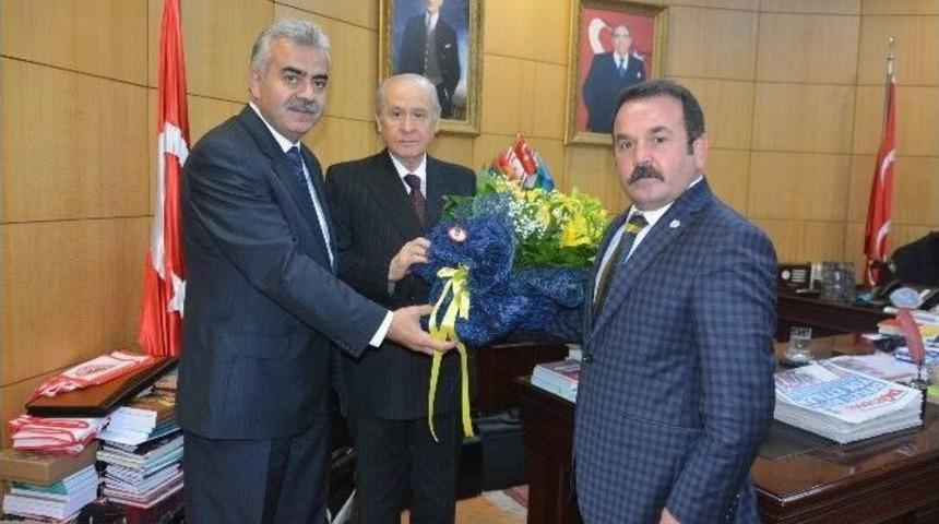 Ankarag&uuml;c&uuml;&rsquo;nden Mhp Başkanı Bah&ccedil;eli&rsquo;ye Ziyaret