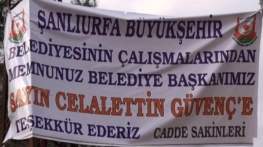 Parke &Ccedil;alışmasına Pankartlı Teşekk&uuml;r