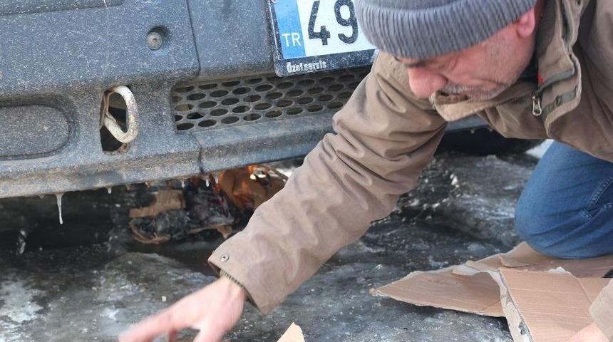 Ağrı Eksi 18&rsquo;i G&ouml;rd&uuml; Ara&ccedil;ların Mazot Depoları Dondu