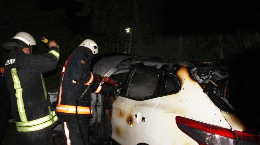 Park Halindeki Ara&ccedil; Yandı, Alevleri Bir Otomobile Ve Ağa&ccedil;lara Sı&ccedil;radı