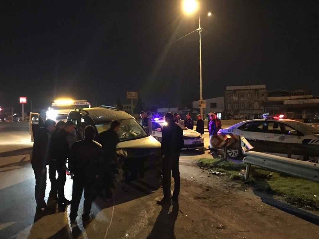 &Ouml;nce Kaza Yaptı, Sonra Polislerle Tartıştı