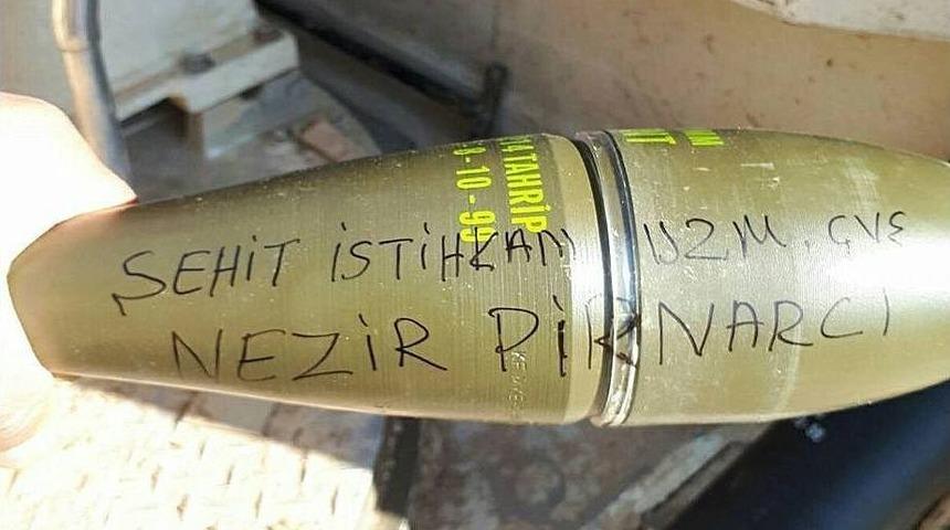 Saruhanlılı Şehidin Adı Ter&ouml;ristleri Vuran Havan M&uuml;himmatında