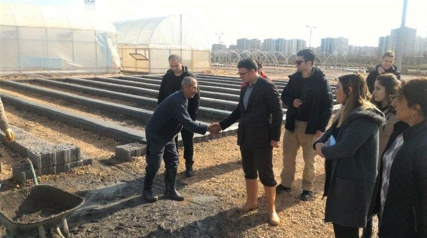 Balcı, Fidan Ve &Ccedil;i&ccedil;ek &Uuml;retimi Yapılan Serada İncelemelerde Bulundu