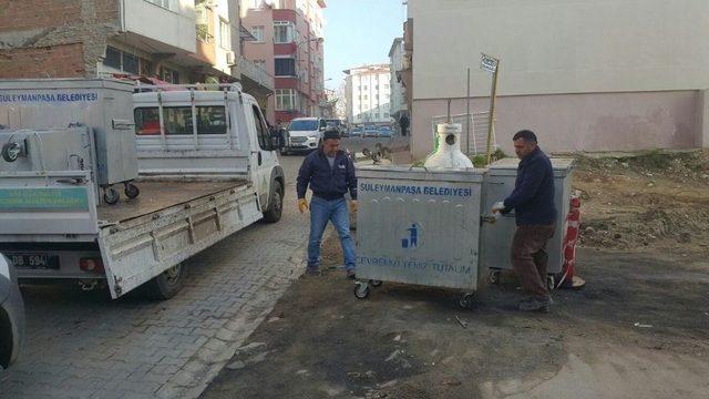 Üst Yapısı Tamamlanan Mahallelerin Çöp Konteynerleri Yenilendi