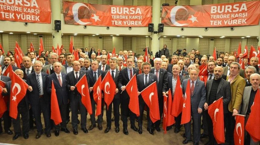 Bursa İş D&uuml;nyası Ter&ouml;re Karşı Tek Y&uuml;rek Oldu