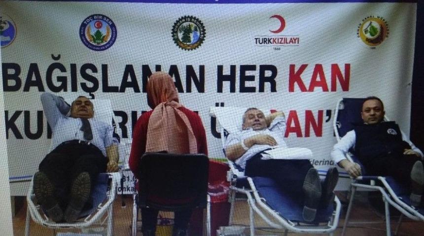 Orman İşletme M&uuml;d&uuml;rl&uuml;ğ&uuml; Personelleri Kan Bağışında Bulundu
