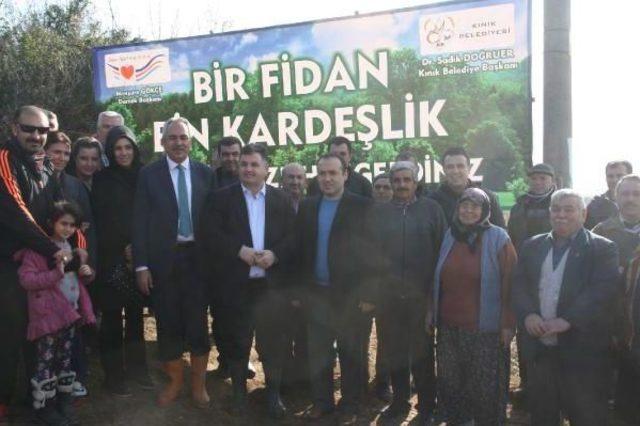 Kınık'ta Hatıra Ormanı Için Ilk Fidanlar Toprakla Buluştu