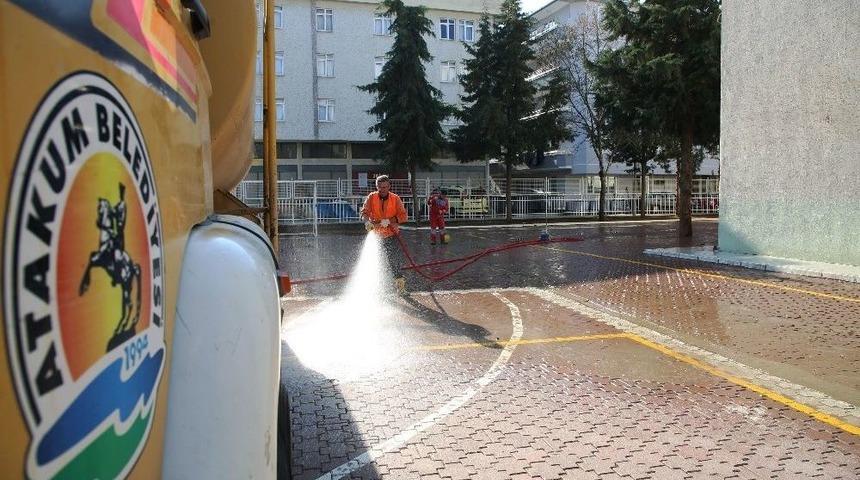 Atakum&rsquo;da Okullar Temizlendi