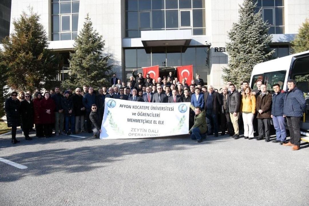 Afyon Kocatepe &Uuml;niversitesi &Ouml;ğrencilerinden Afrin Harekatına Destek
