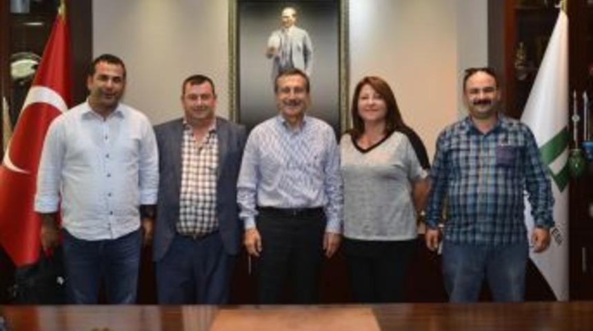 Nakliyat İş Y&ouml;neticileri Başkan Ata&ccedil; İle G&ouml;r&uuml;şt&uuml;