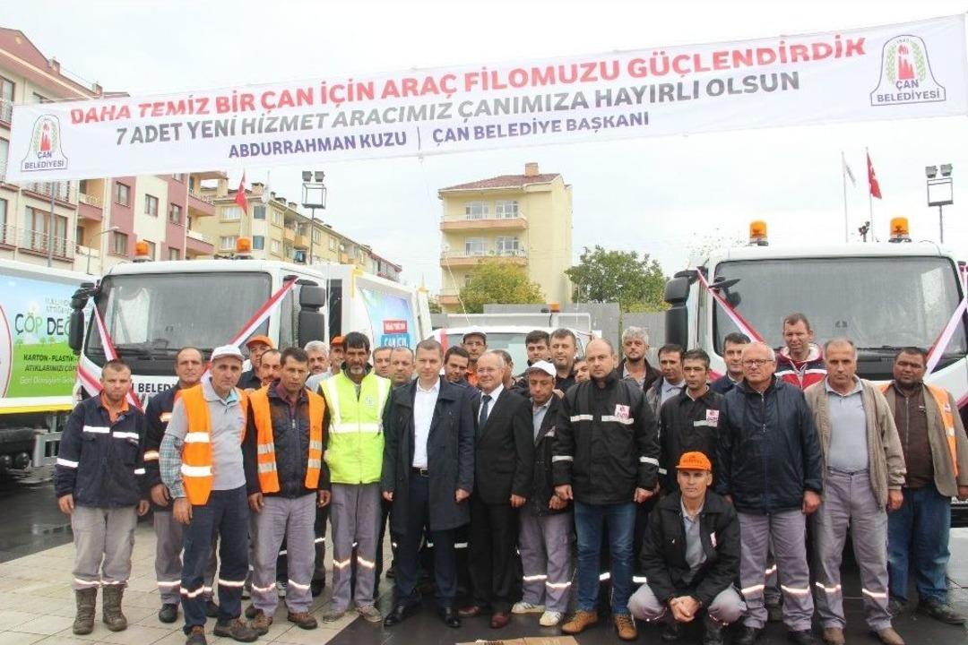 &Ccedil;an Belediyesi Temizlik Filosuna 7 Ara&ccedil; Ekledi