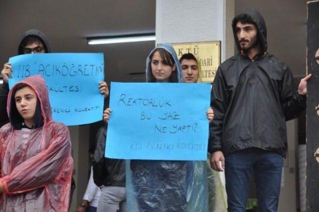 Ktü'de Öğrencilerden Fakültelerindeki Tadilata Skeçli Protesto