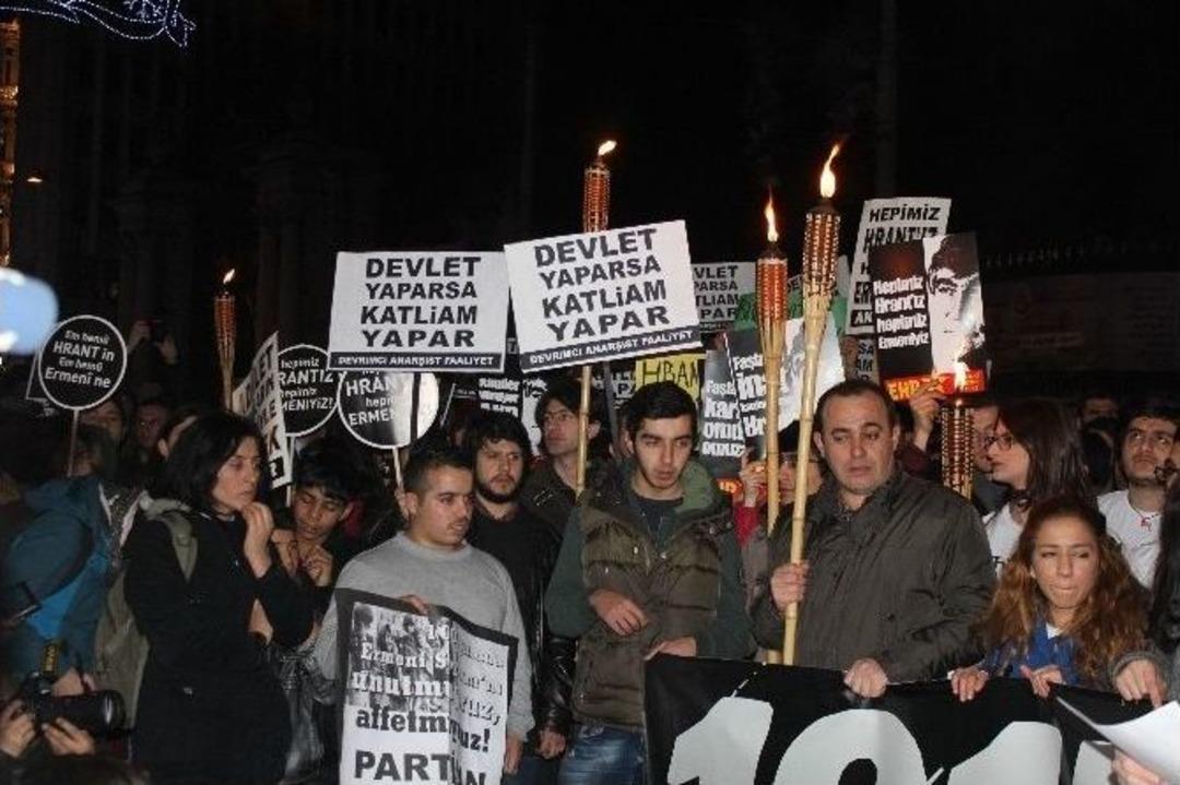 Taksim&rsquo;de Hrant Dink Anma Y&uuml;r&uuml;y&uuml;ş&uuml;