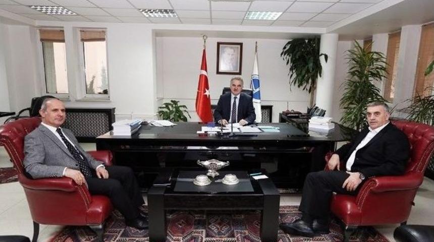 Başkan To&ccedil;oğlu, Rekt&ouml;r Elmas İle Bir Araya Geldi