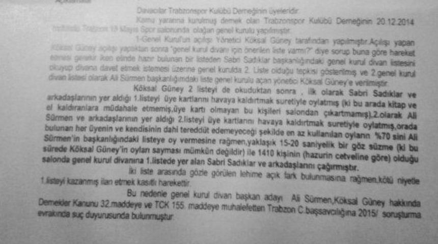 Trabzonsporlular Platformu Yine Uyardı