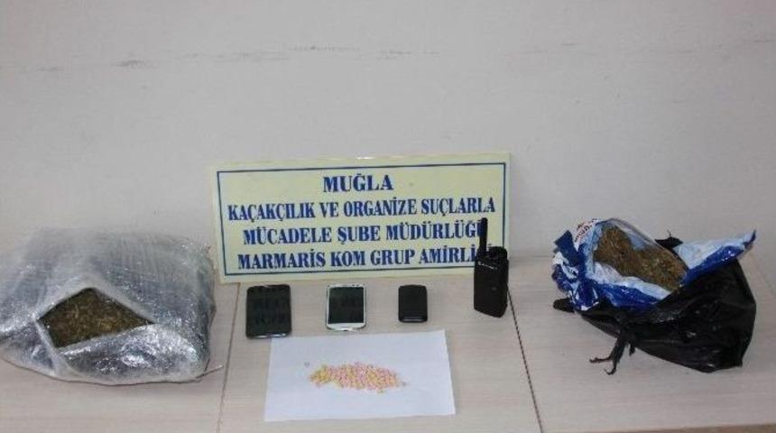 Marmaris’te Bir Araçta 4 Kilo Esrar Ele Geçirildi