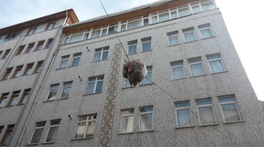 Elektrik Tellerine Asılı Kalan &Ccedil;&ouml;p Poşeti, Esnafı Kızdırdı