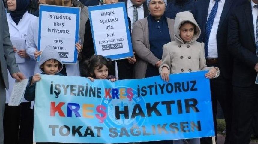 Sağlık&ccedil;ılardan Kreş Eylemi